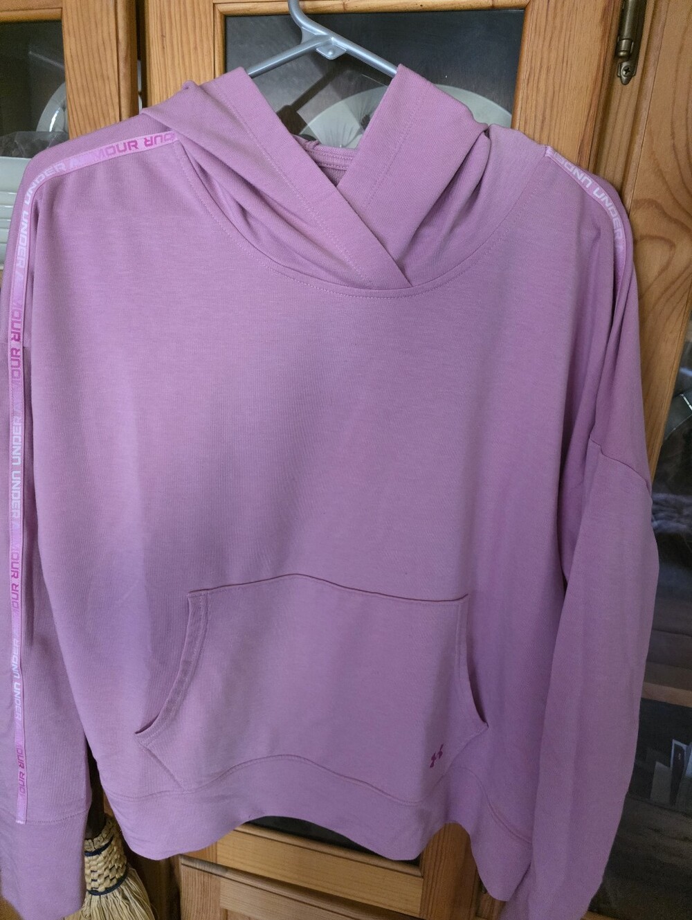 Under Armour Mauve Pullover Hoodie with Branded Tape - Picture 1 of 3